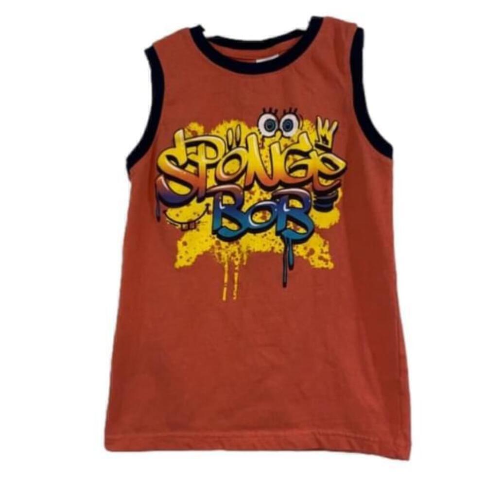 ⭐️3/$20 Boys SpongeBob Orange Tank Top Size 12/14
